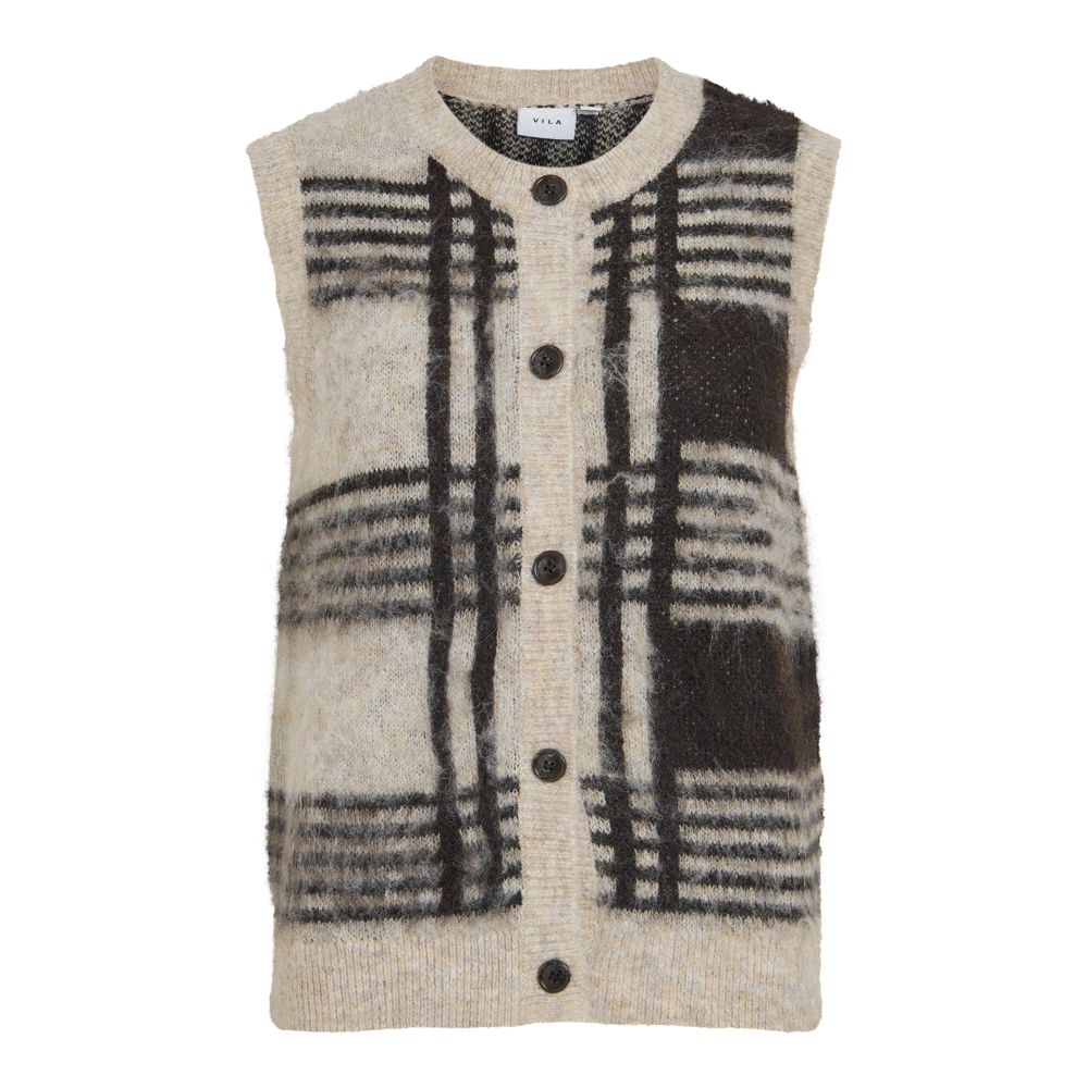 Vila Selba Check Knit Vest